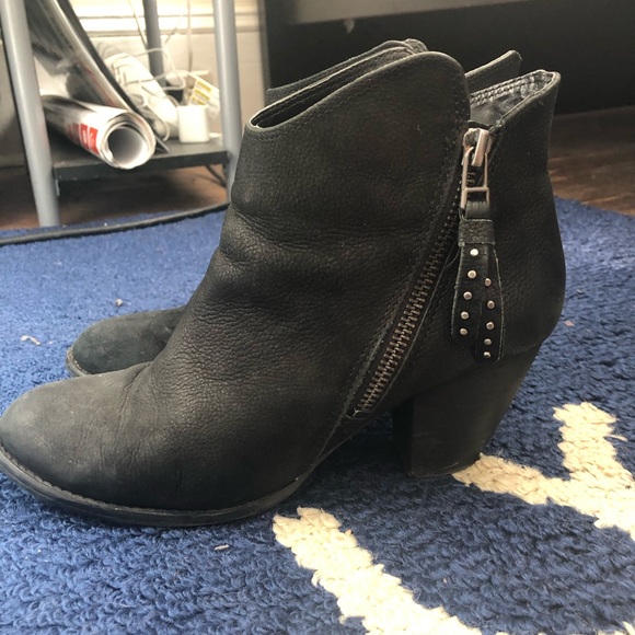 Black Leather Steve Madden Booties - Picture 3 of 7